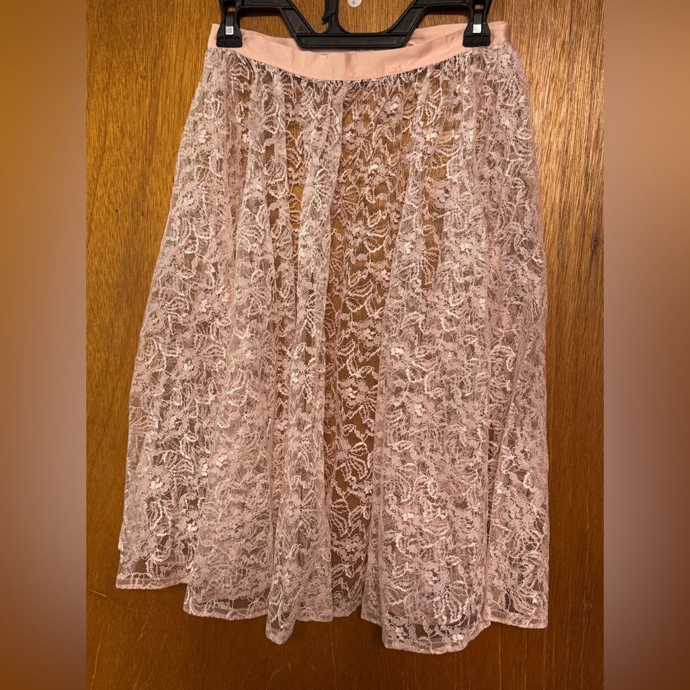 Elegant Lace Pink Apron/Overlay
